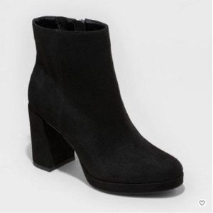 Target Daisy Microsuede Platform Bootie - A New Day Black 7.5